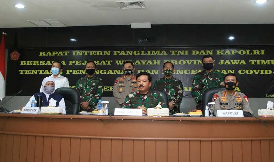 Panglima TNI dan Kapolri Titip Tiga Pesan kepada Gubernur Jatim